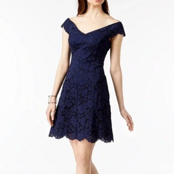 Vince Camuto Lace Off the Shoulder Dress - Picture 1 of 9